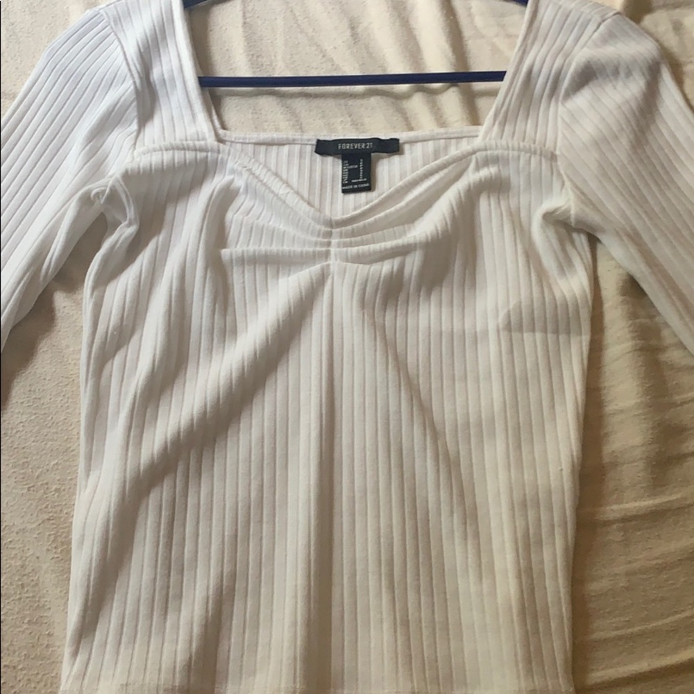 White long sleeve top
